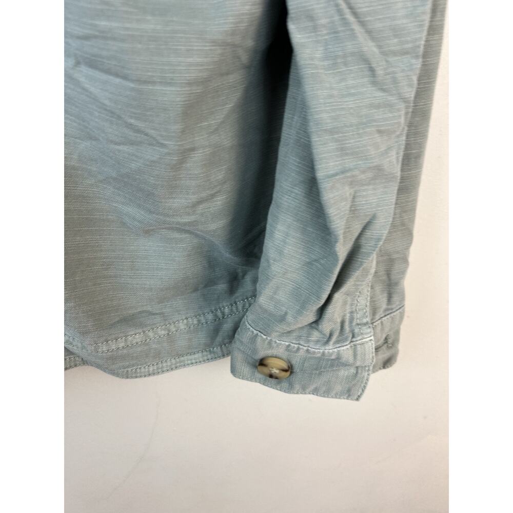 J JILL Utility Chore Button Front Jacket Minimalist Summer Green Lagenlook Sz SP - Picture 10 of 11